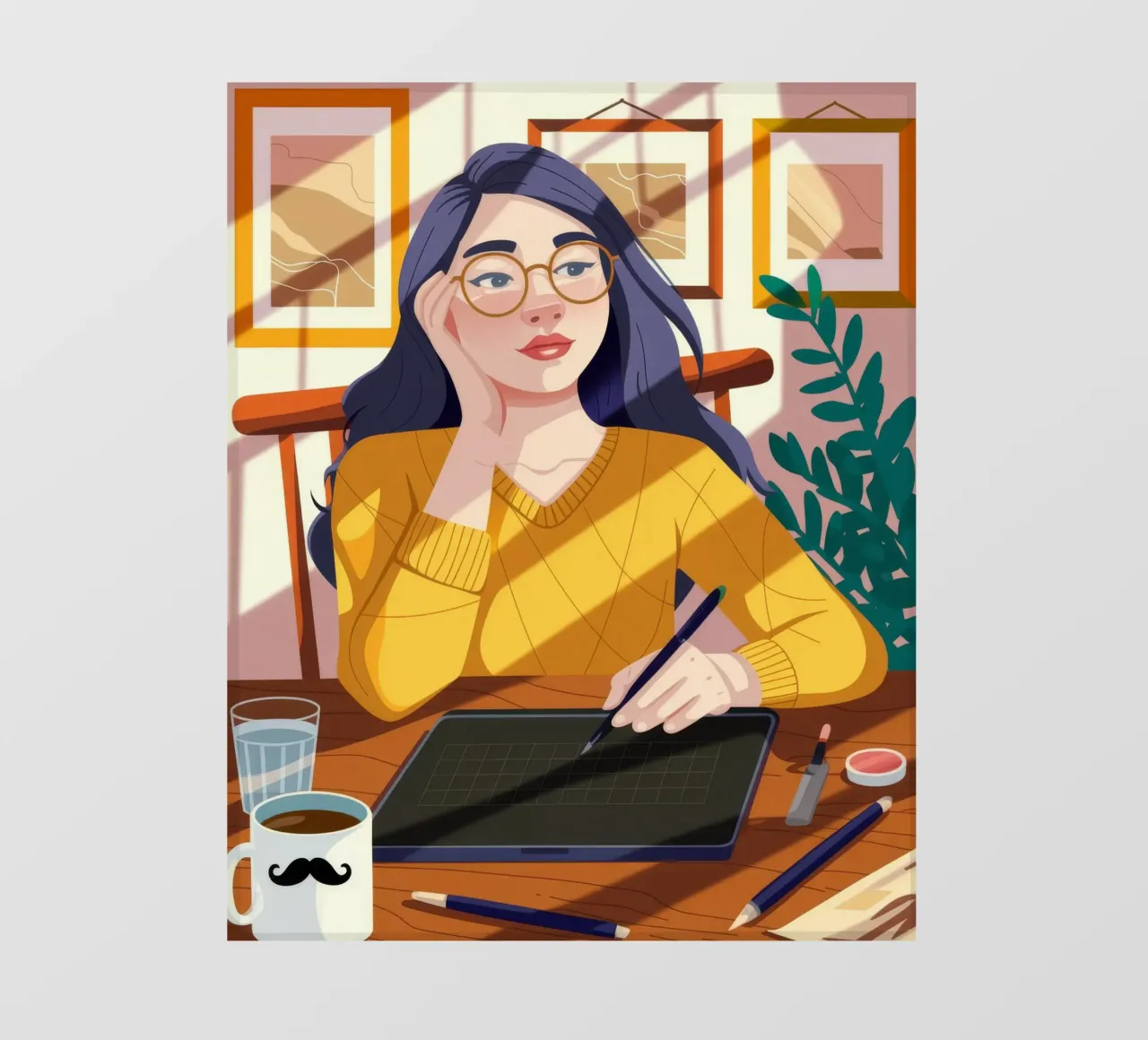 Creative Thoughtful Workspace photo wallpaper by Nebula Verse