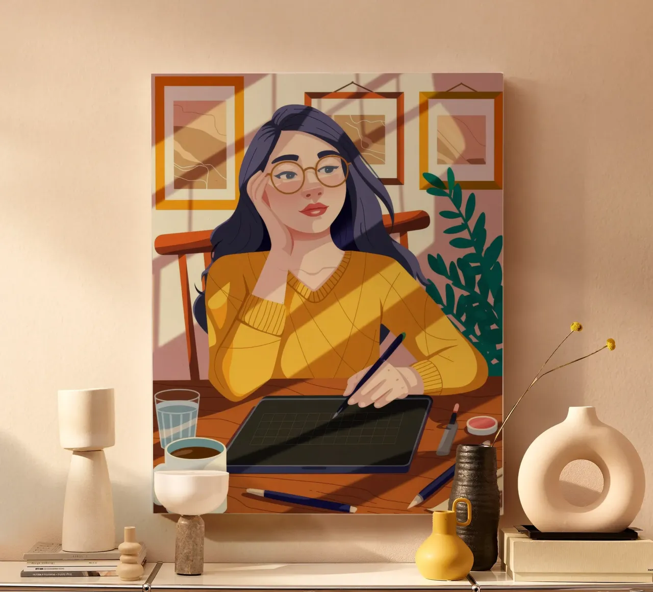 Creative Thoughtful Workspace canvas by Nebula Verse