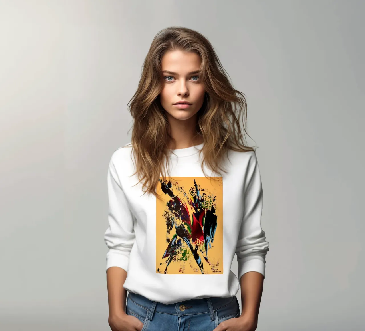 MESSAGE FROM THE HEART 6 Sweatshirt von Thierry Vobmann Abstract painting