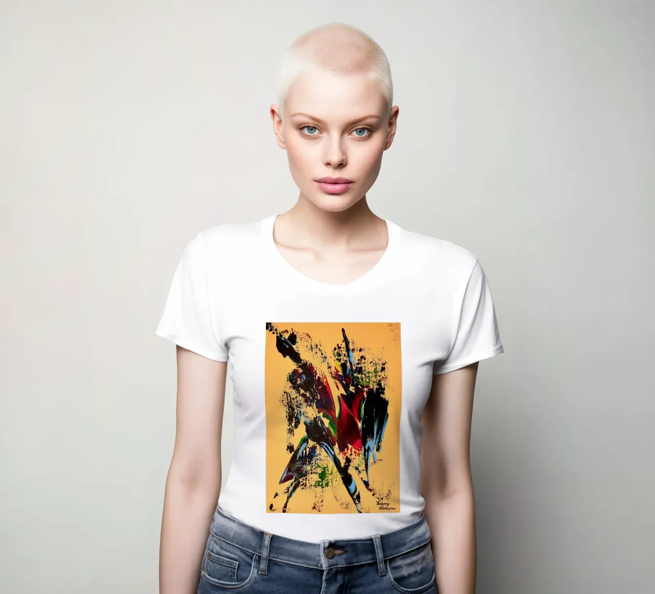 MESSAGE FROM THE HEART 6 t-shirt da donna da Thierry Vobmann Abstract painting