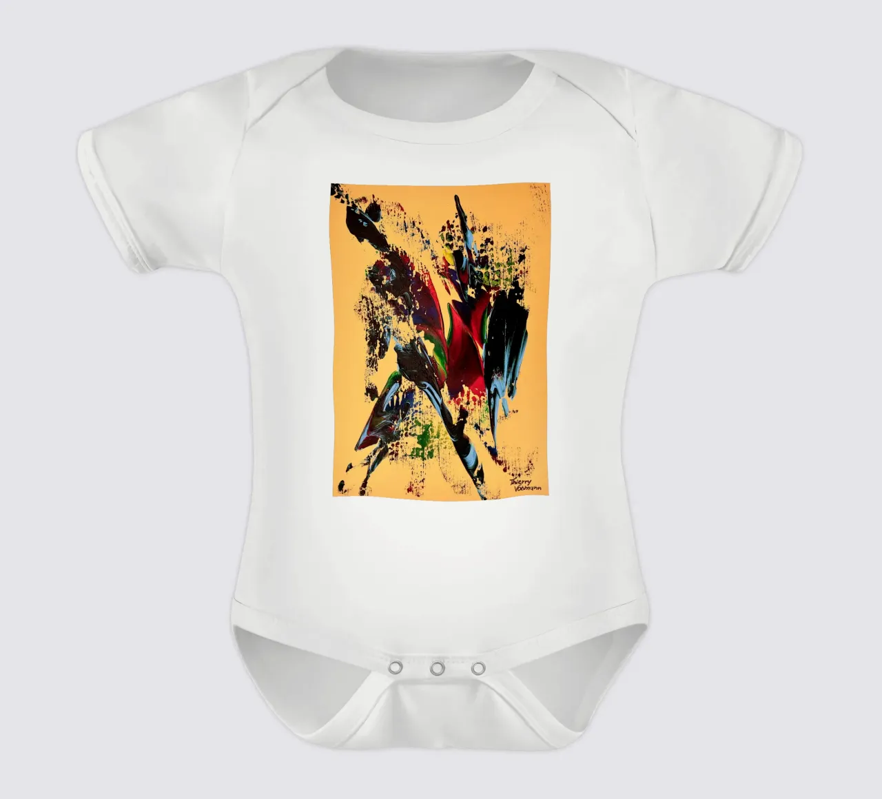 MESSAGE FROM THE HEART 6 Kurzarm Babybody von Thierry Vobmann Abstract painting