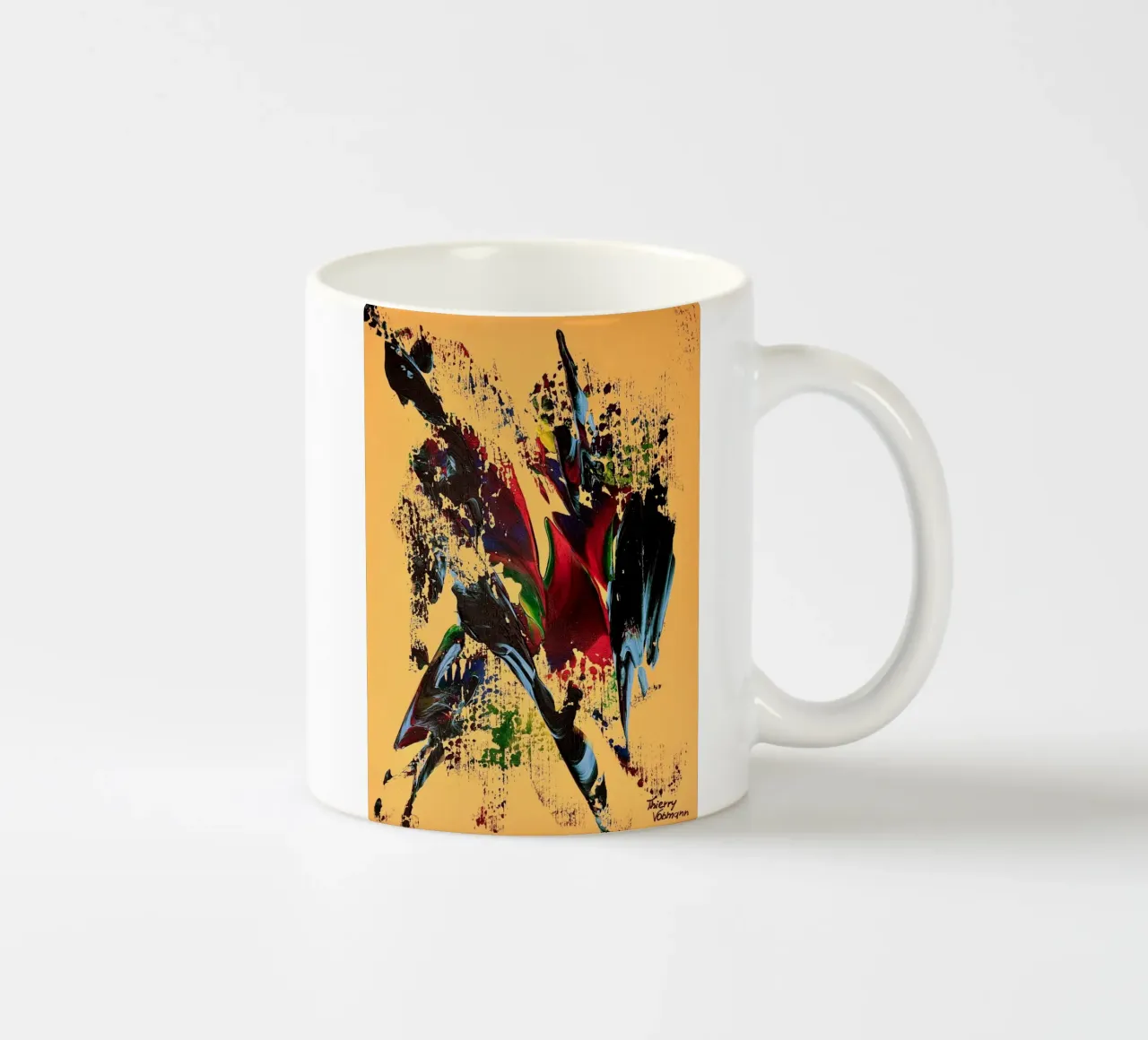 MESSAGE FROM THE HEART 6 Keramik Tasse von Thierry Vobmann Abstract painting