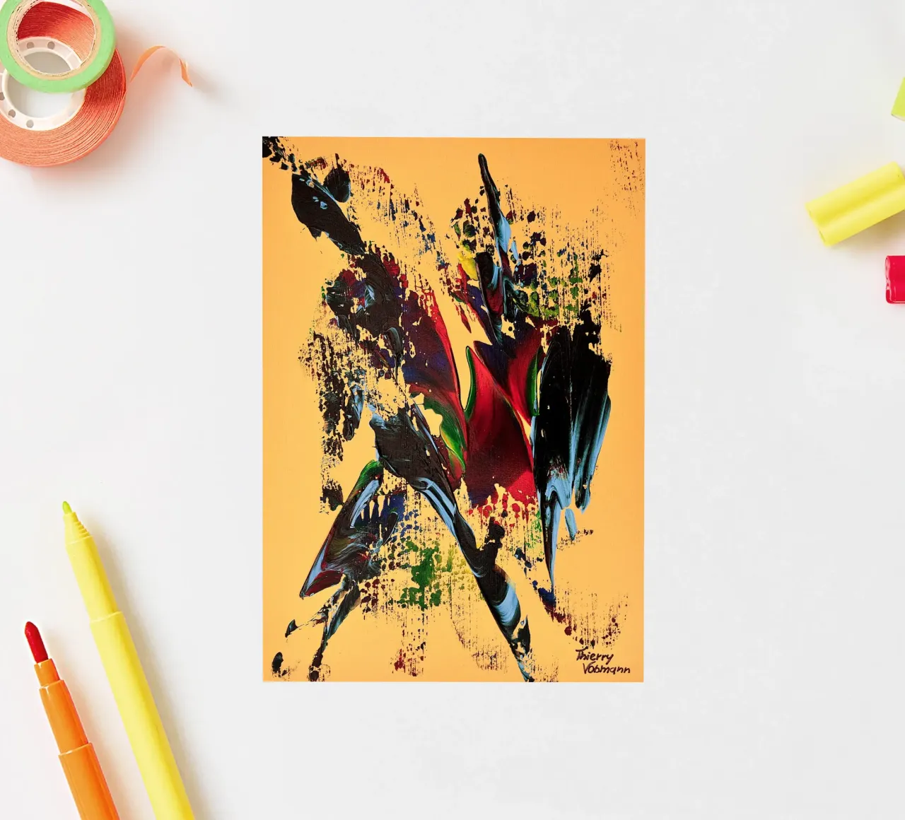 MESSAGE FROM THE HEART 6 pegatina de Thierry Vobmann Abstract painting