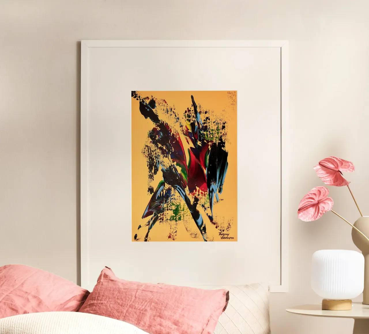 MESSAGE FROM THE HEART 6 carta hahnemühle da Thierry Vobmann Abstract painting