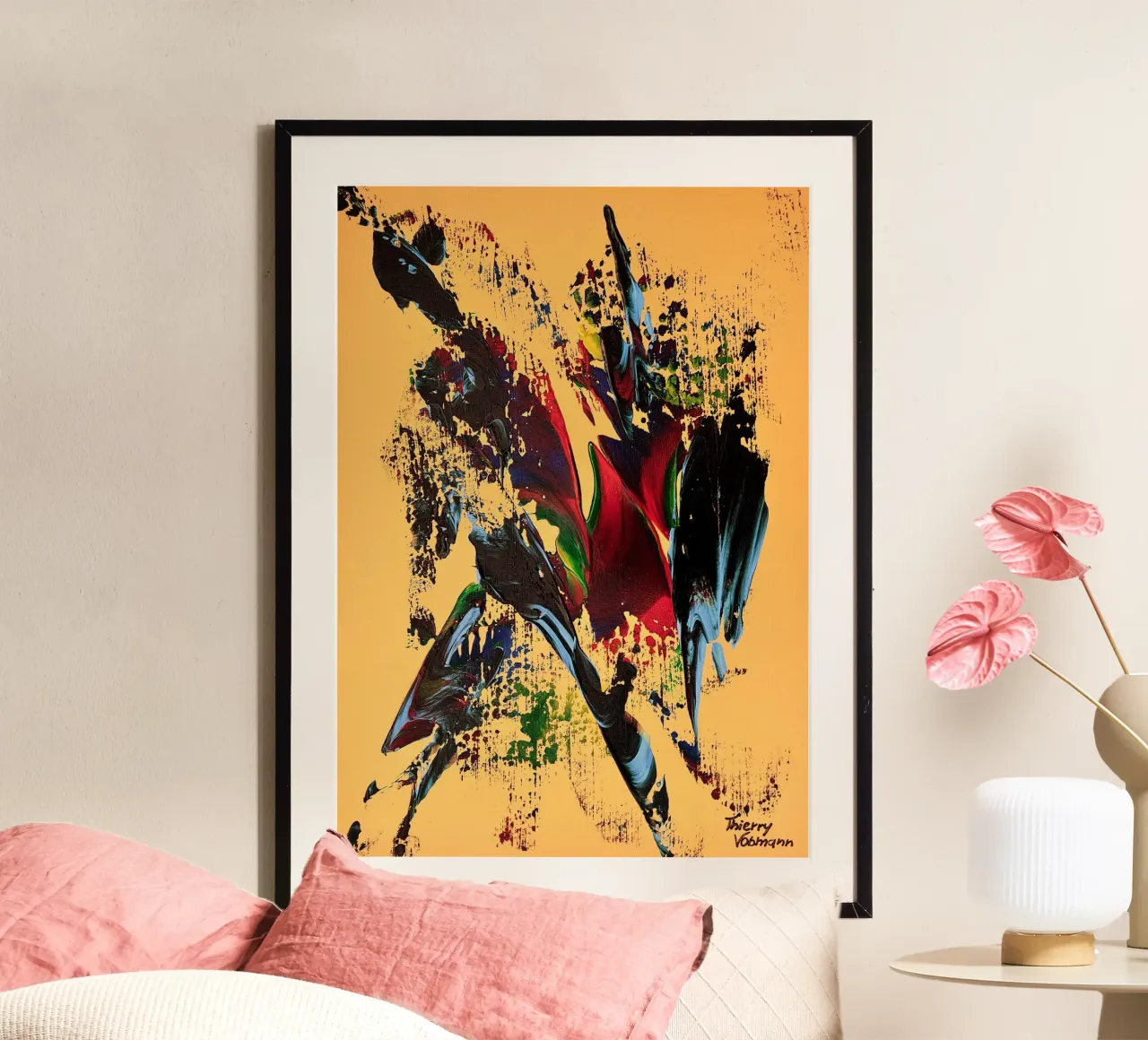 MESSAGE FROM THE HEART 6 carta hahnemühle da Thierry Vobmann Abstract painting