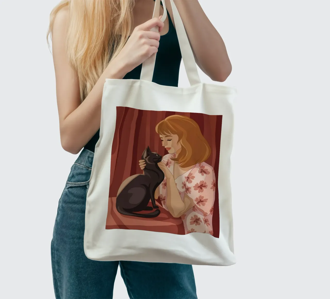 Tenero affetto per i gatti borsa in juta da Nebula Verse