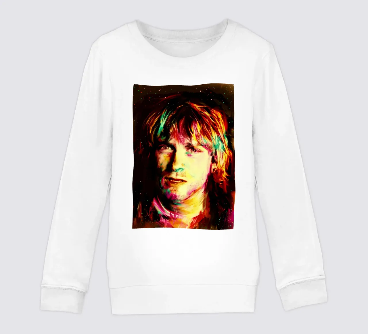 Kurt Cobain ritratto pop art colorato felpa bambino da Hantamrata