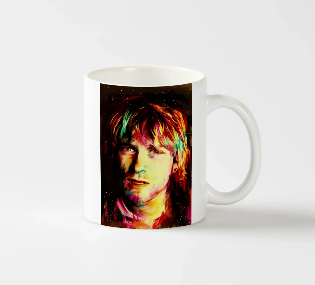 Kurt Cobain ritratto pop art colorato tazza in ceramica da Hantamrata