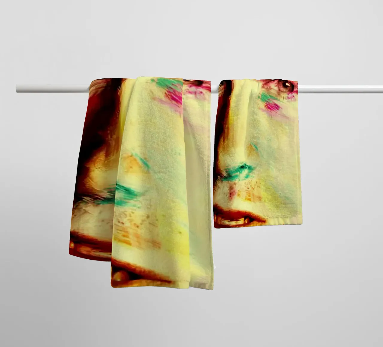 Kurt Cobain ritratto pop art colorato asciugamano da bagno da Hantamrata