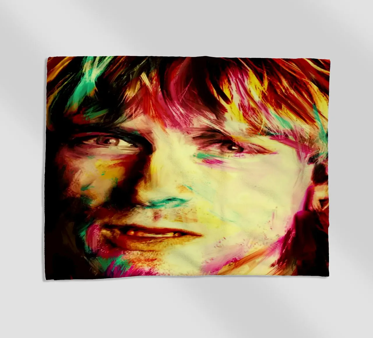 Kurt Cobain ritratto pop art colorato telo mare da Hantamrata