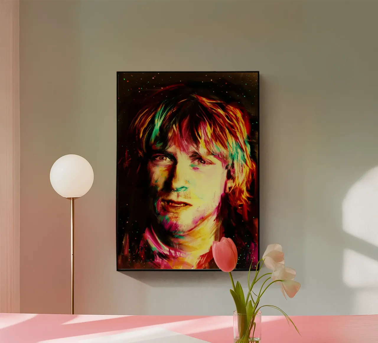 Kurt Cobain ritratto pop art colorato plexiglass da Hantamrata