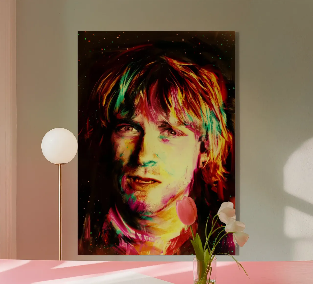 Kurt Cobain ritratto pop art colorato plexiglass da Hantamrata