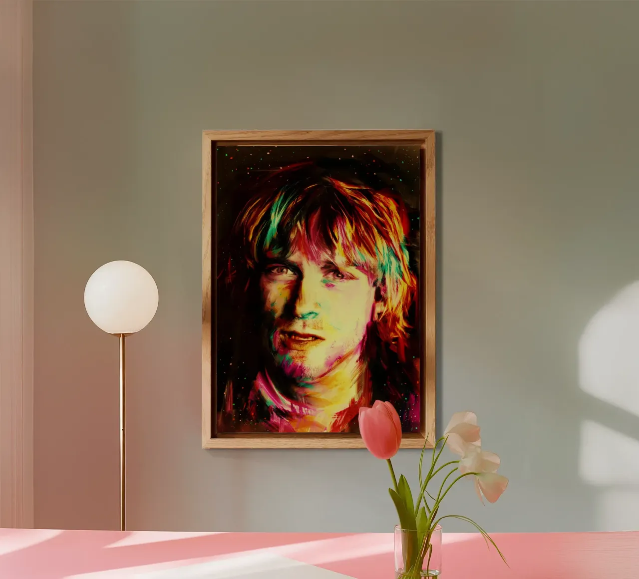 Kurt Cobain ritratto pop art colorato alluminio dibond da Hantamrata