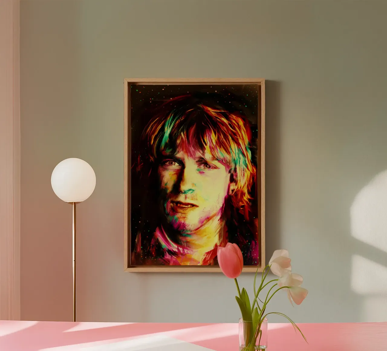 Kurt Cobain colorful pop art portrait canvas by Hantamrata