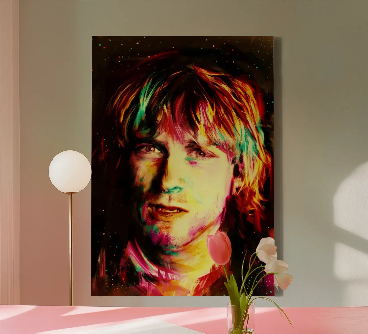 Kurt Cobain colorful pop art portrait canvas by Hantamrata