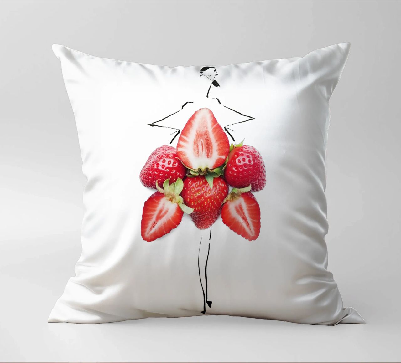 Strawberry Fields cuscino da Gretchen Roehrs
