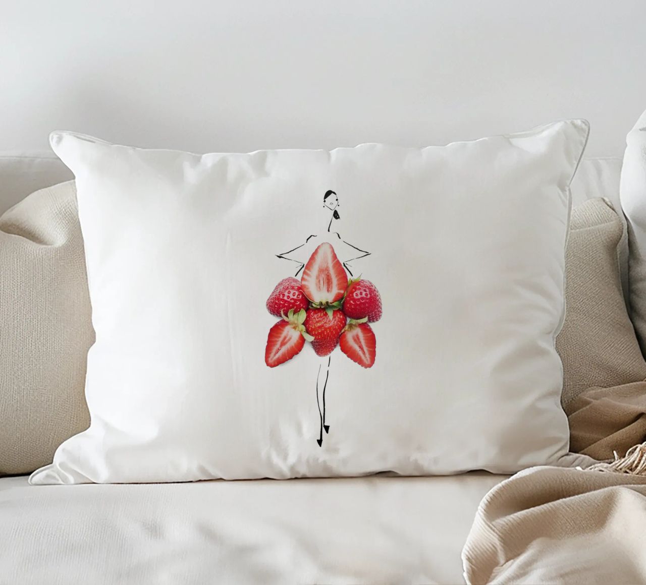 Strawberry Fields cuscino da Gretchen Roehrs