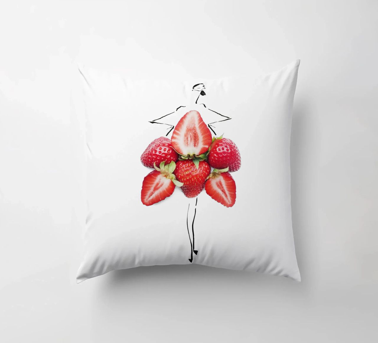 Strawberry Fields cuscino da Gretchen Roehrs