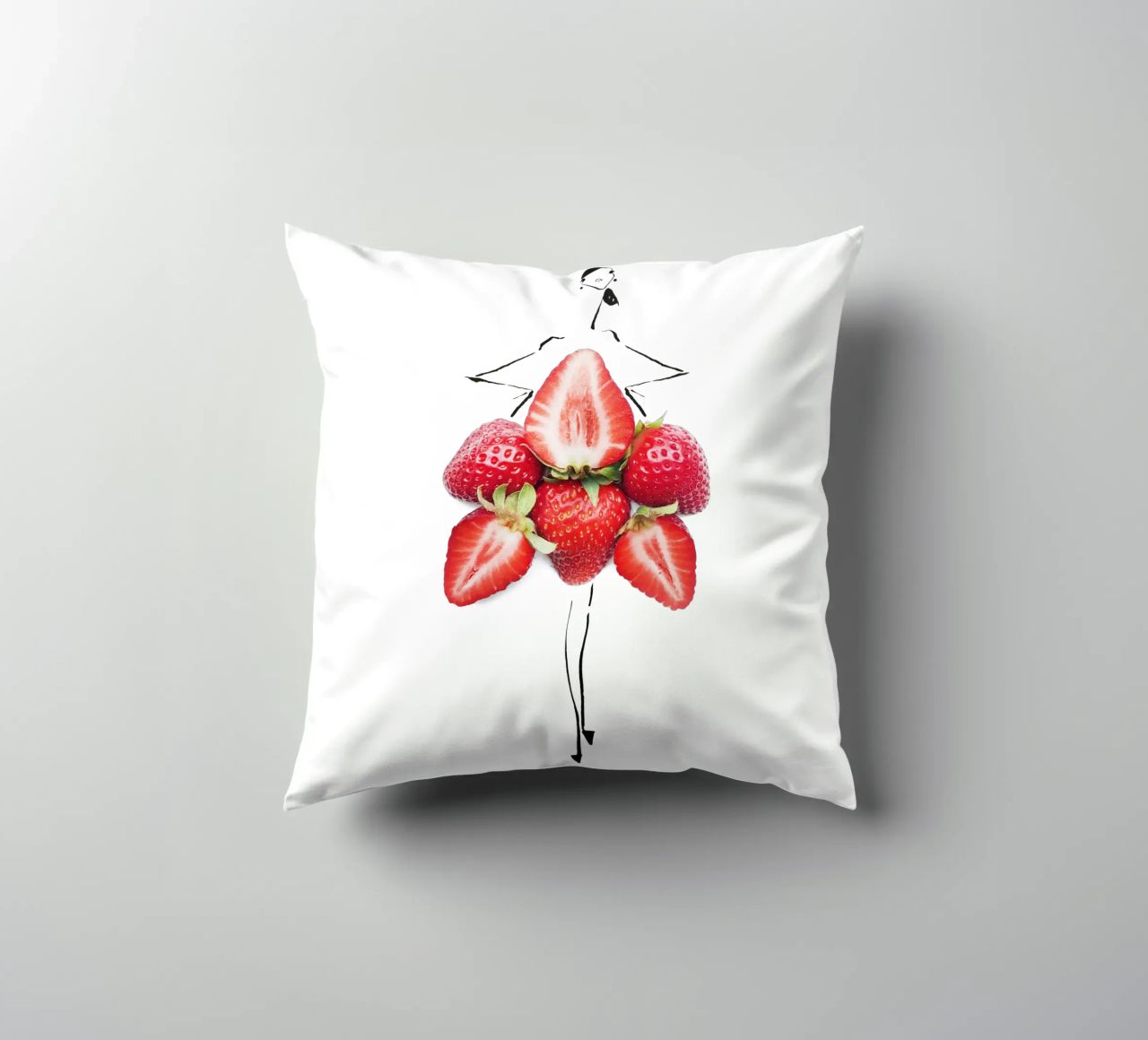 Strawberry Fields cuscino da Gretchen Roehrs