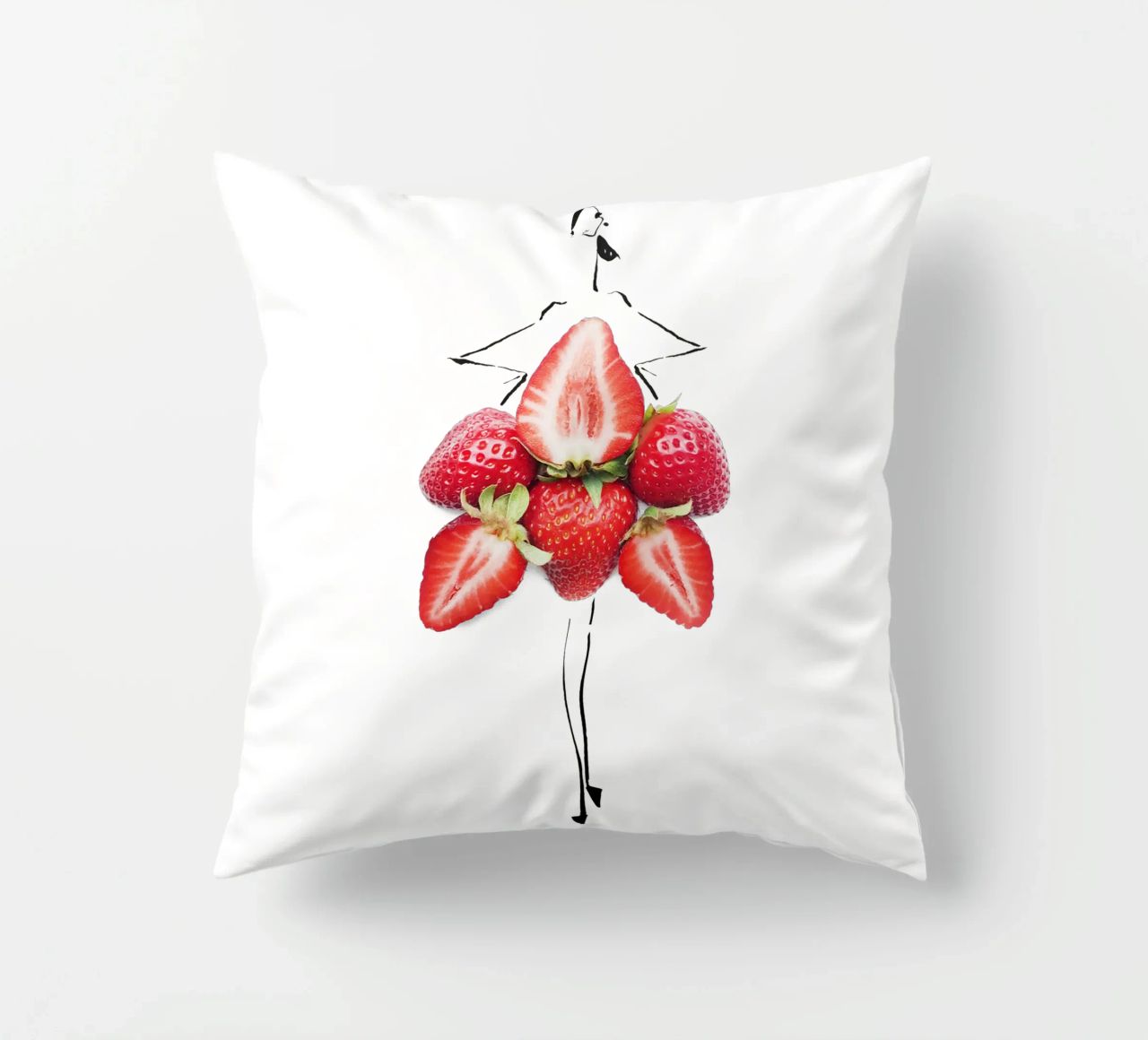 Strawberry Fields cuscino da Gretchen Roehrs