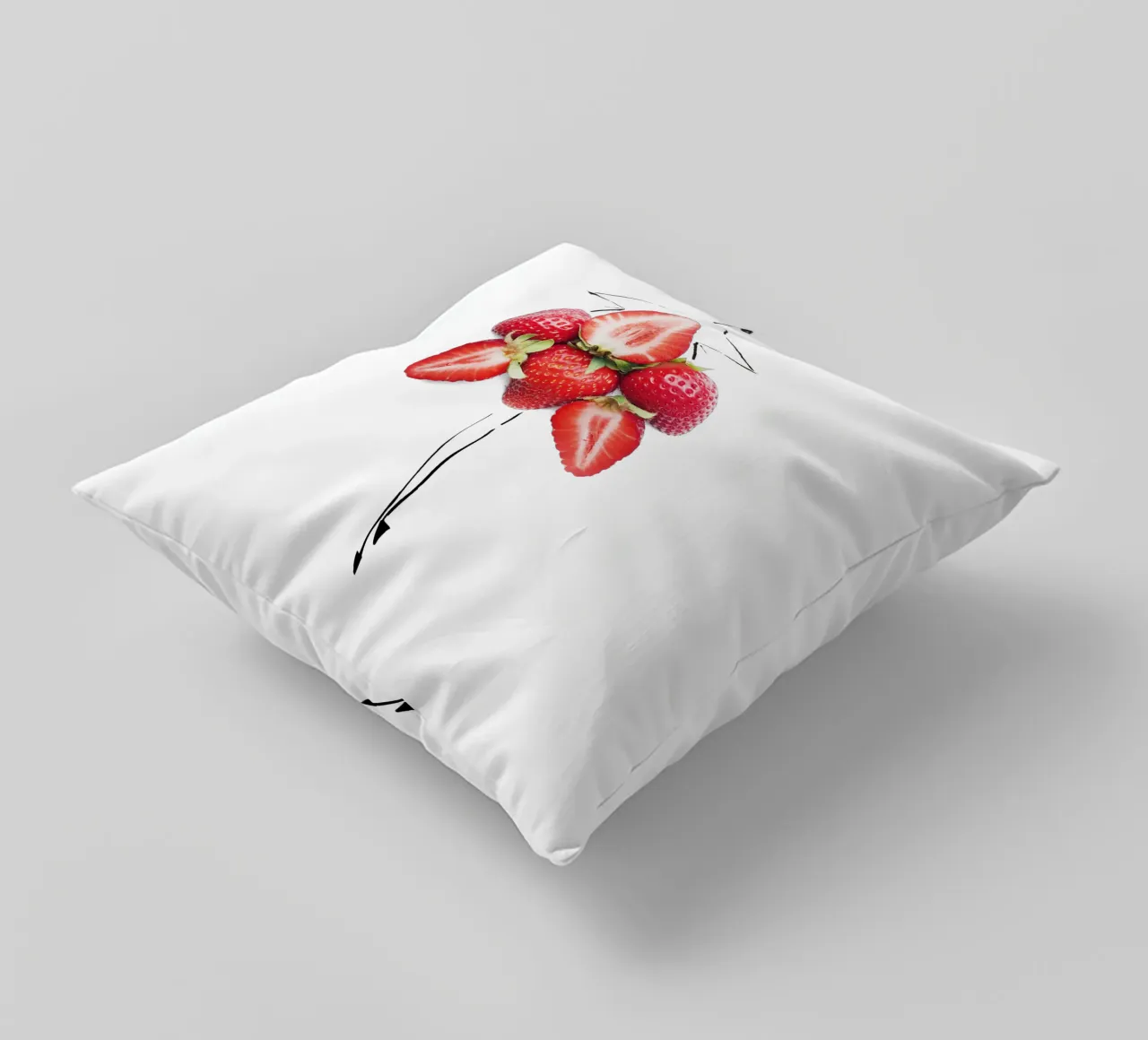 Strawberry Fields decorative cushion by Gretchen Roehrs