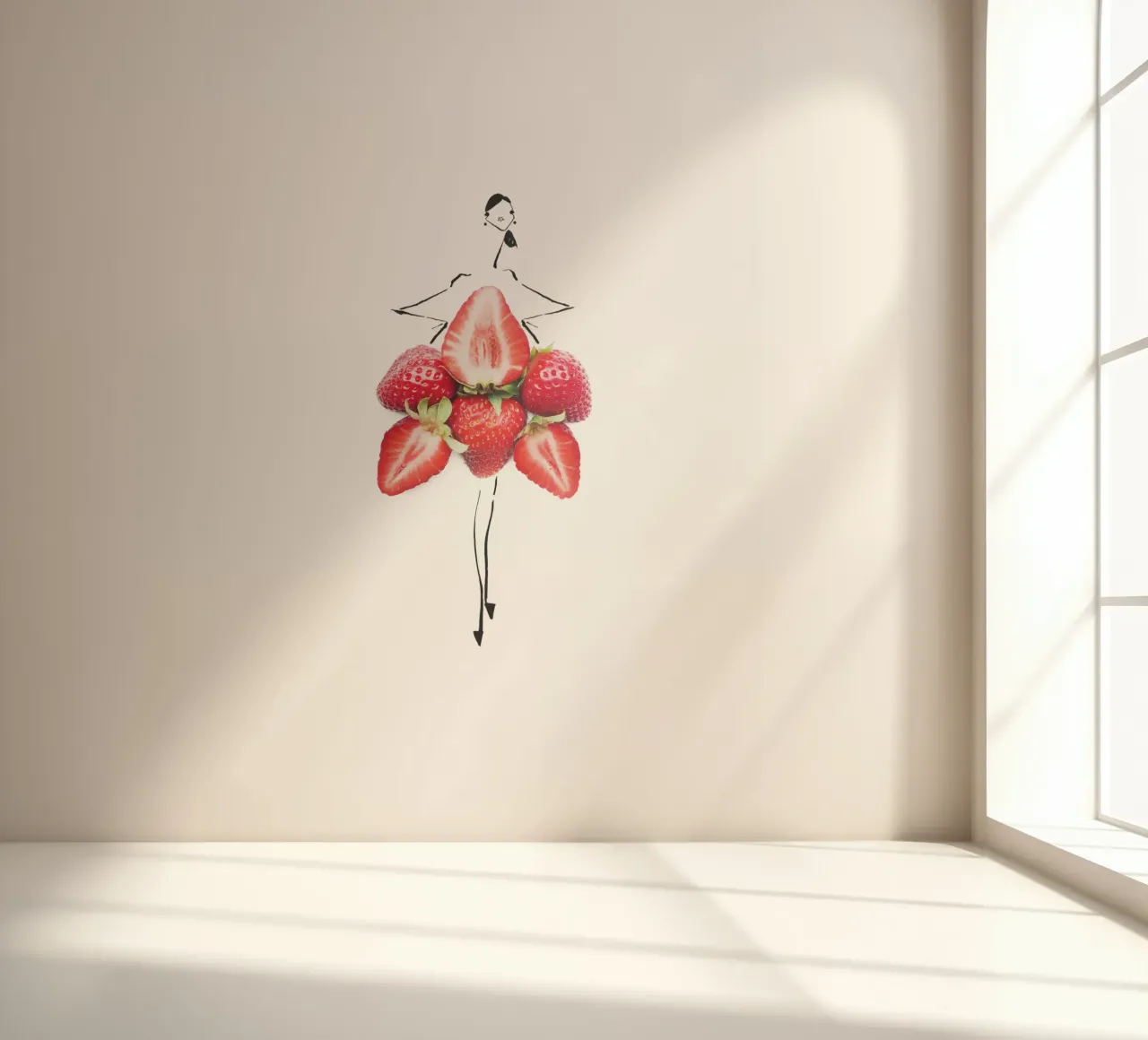 Strawberry Fields fotobehang van Gretchen Roehrs