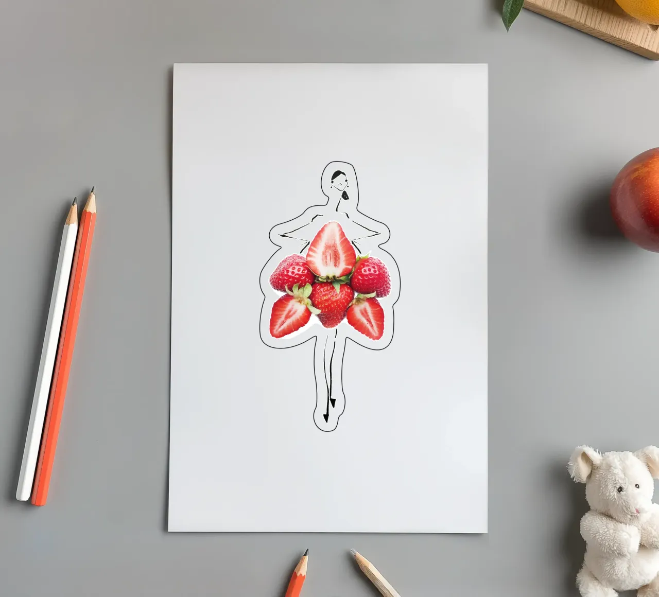 Strawberry Fields sticker sheet by Gretchen Roehrs