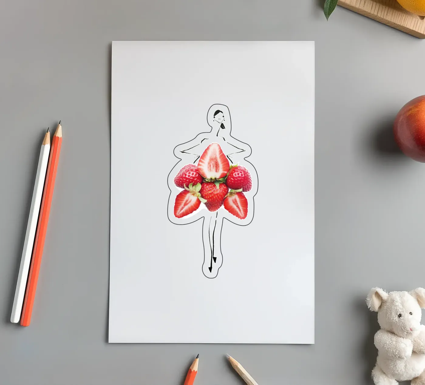 Strawberry Fields sticker sheet by Gretchen Roehrs