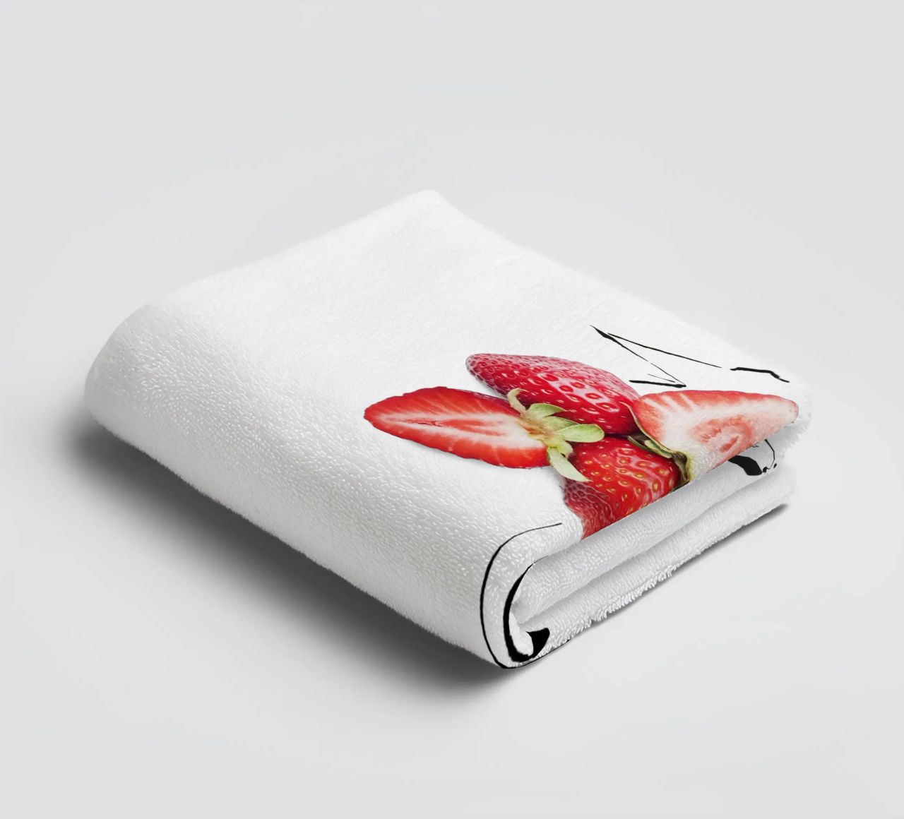 Strawberry Fields towel by Gretchen Roehrs