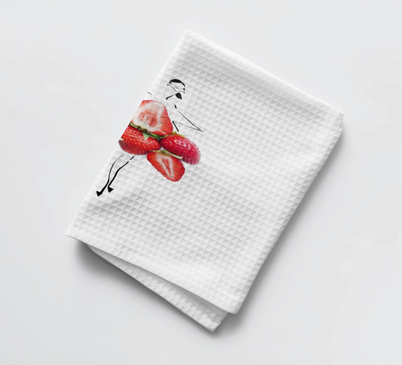 Strawberry Fields tea towel by Gretchen Roehrs