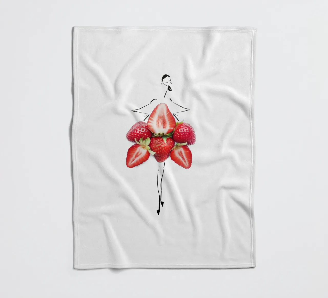 Strawberry Fields Fleecedecke von Gretchen Roehrs