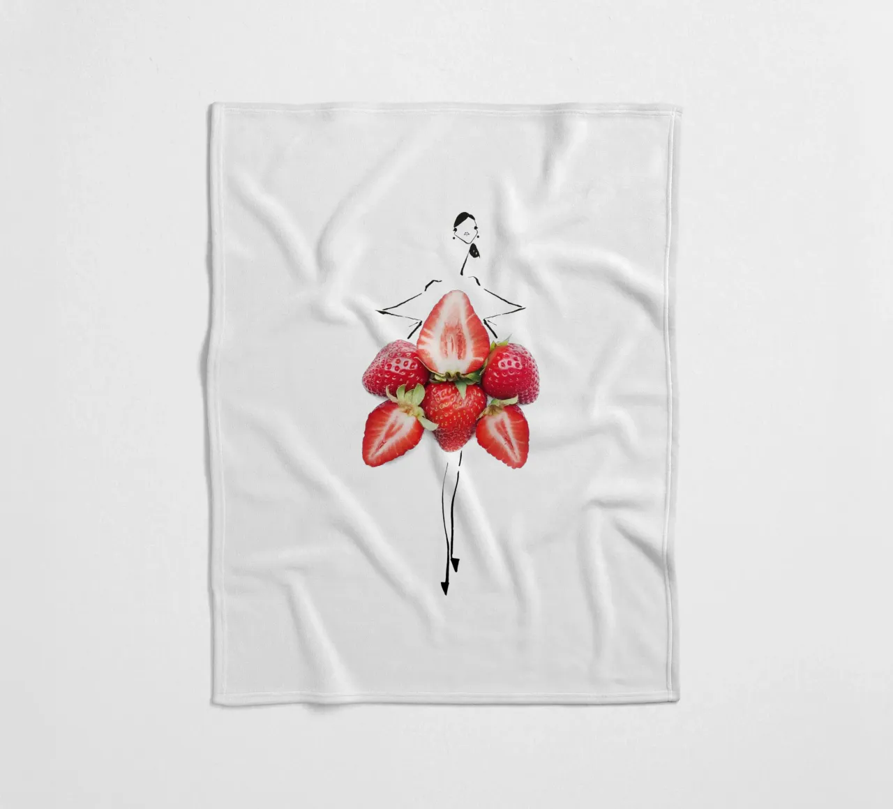 Strawberry Fields Fleecedecke von Gretchen Roehrs