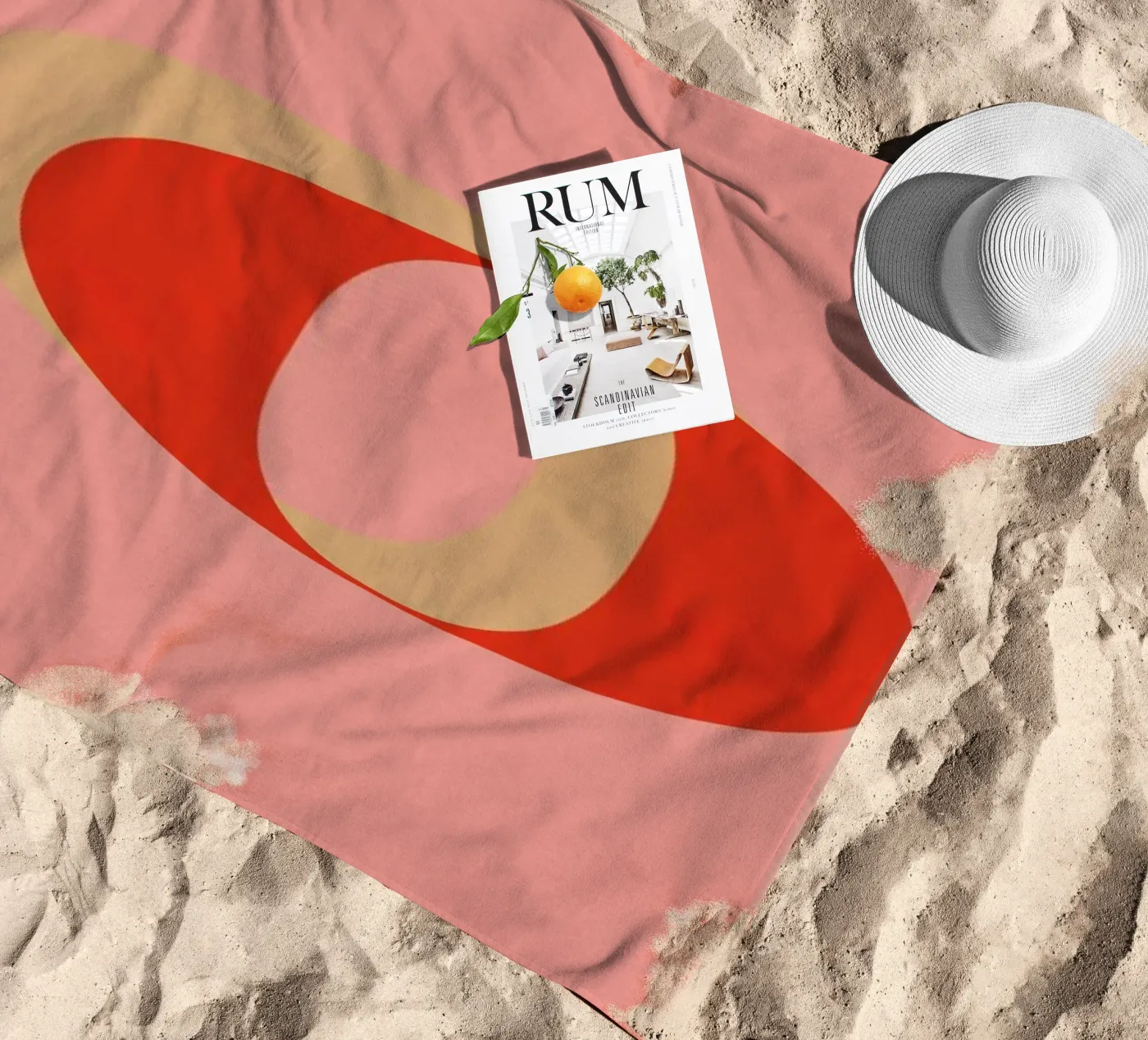 Red O beach towel by daylight design studio