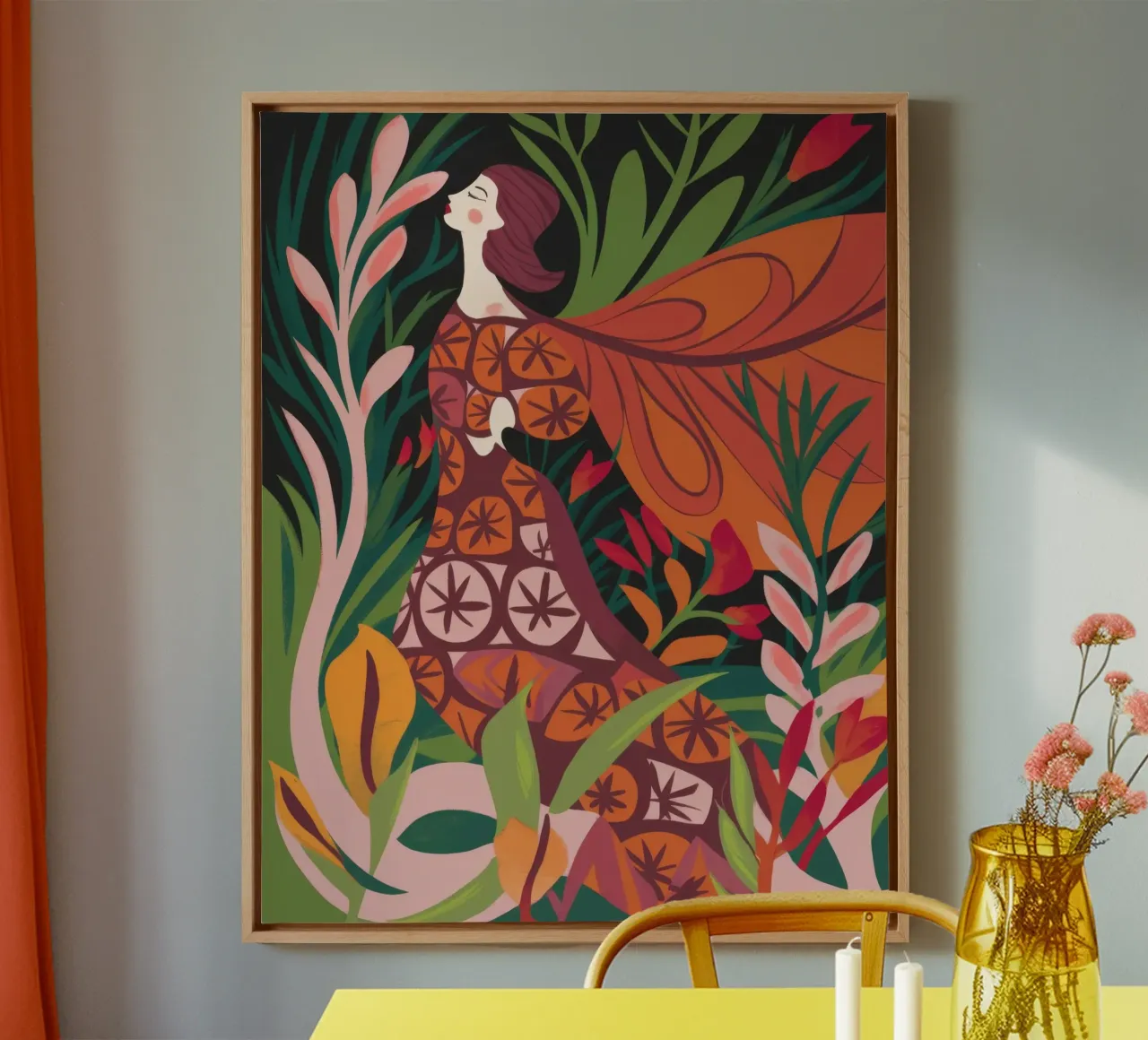 Etherisch water canvas met Baklijst van Nebula Verse