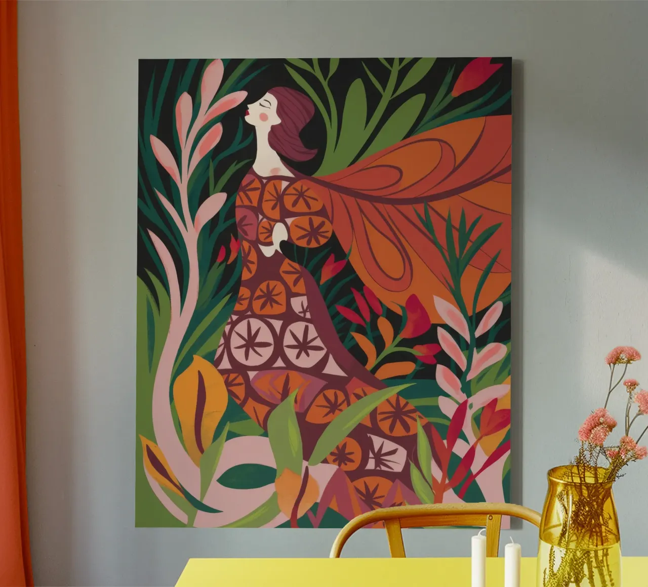 Etherisch water canvas met Baklijst van Nebula Verse