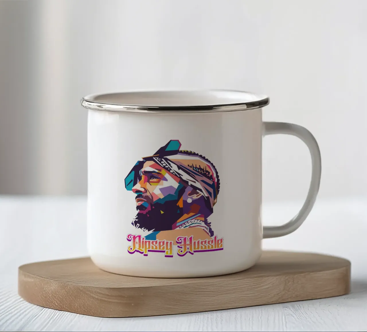 Homenaje a Nipsey Hussle taza de esmalte de Hantamrata