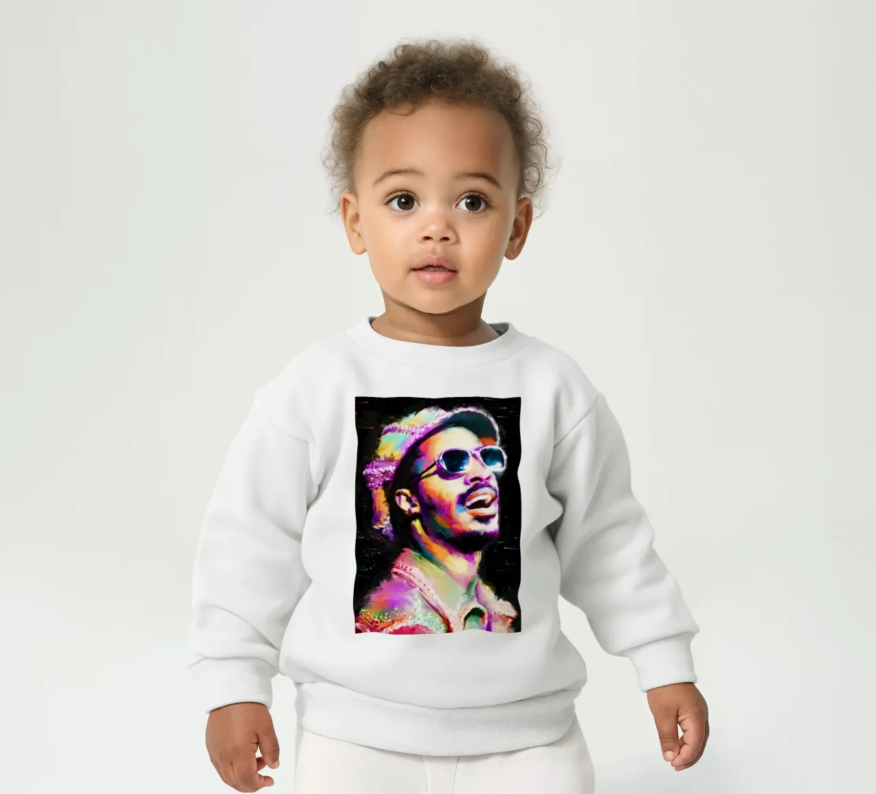 Stevie Wonder colorful pop art portrait felpa neonato da Hantamrata