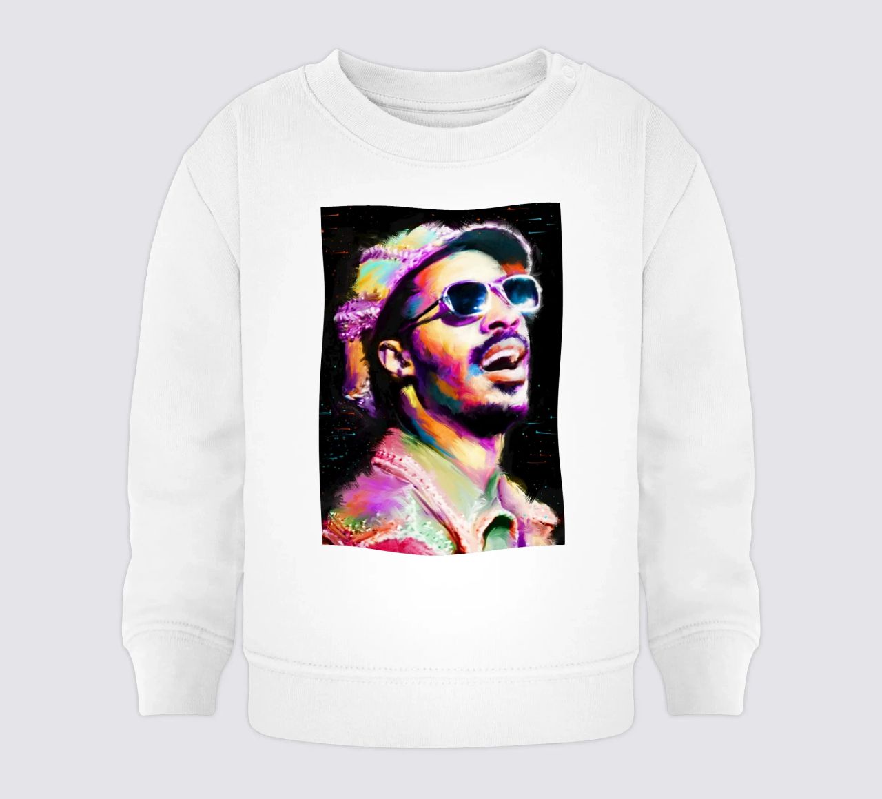 Stevie Wonder colorful pop art portrait felpa neonato da Hantamrata