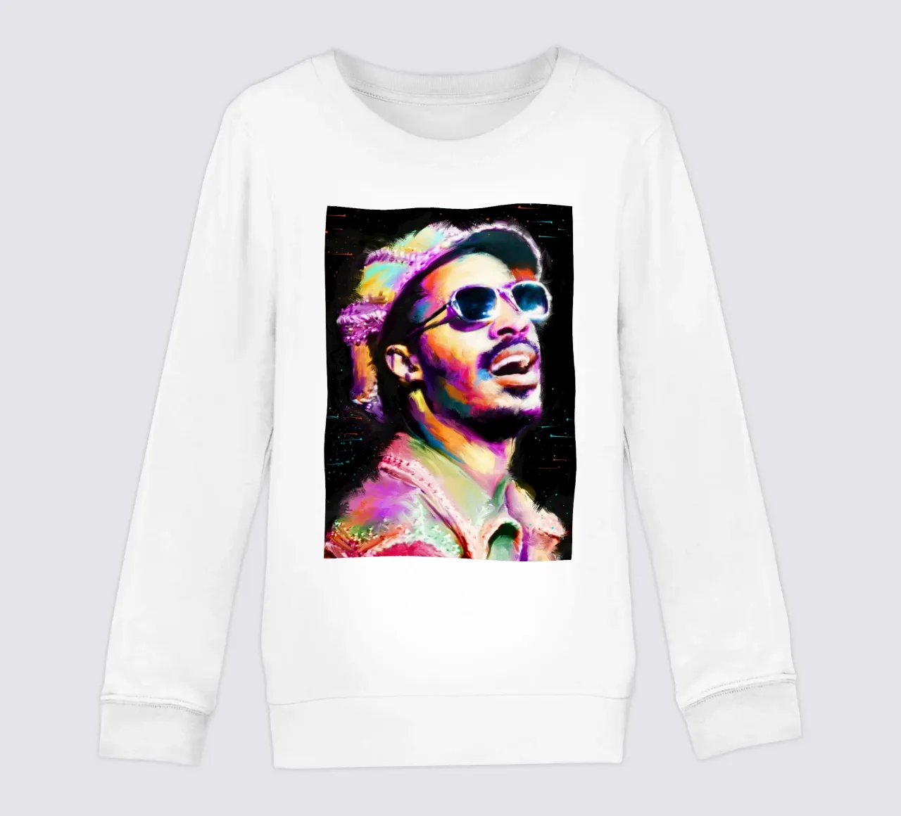 Stevie Wonder colorful pop art portrait felpa bambino da Hantamrata