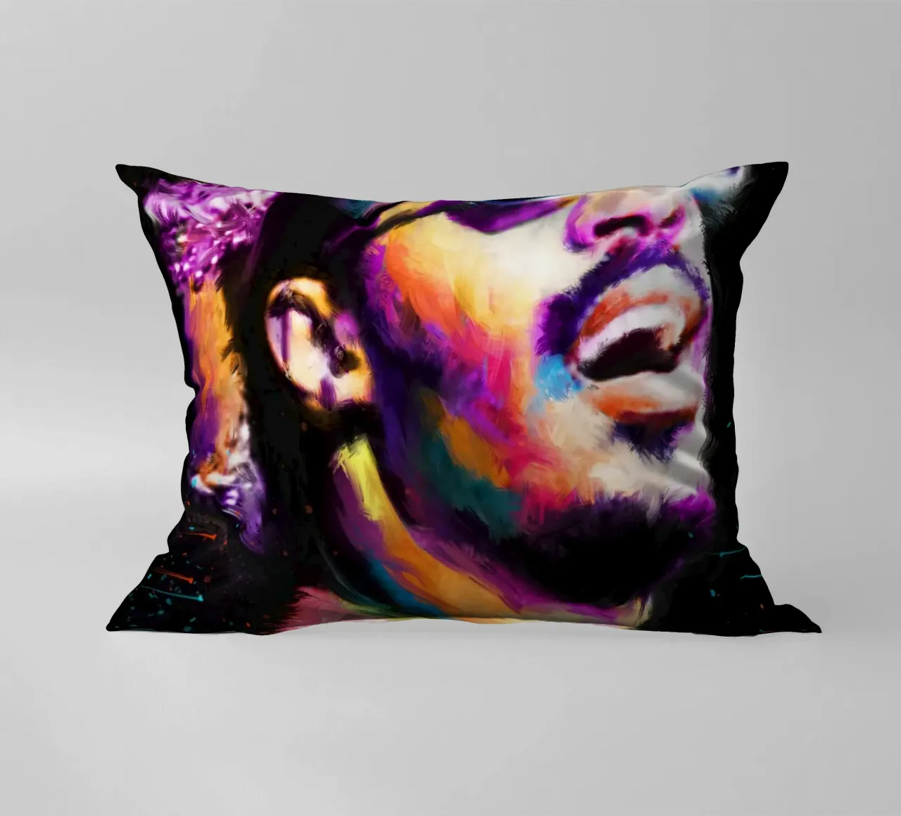 Stevie Wonder colorful pop art portrait cuscino da Hantamrata