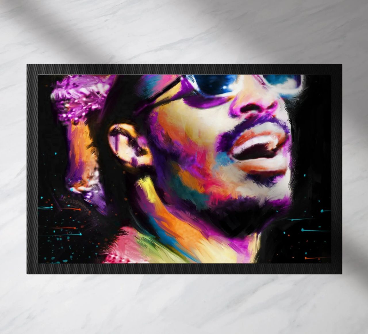 Stevie Wonder colorful pop art portrait zerbino da Hantamrata