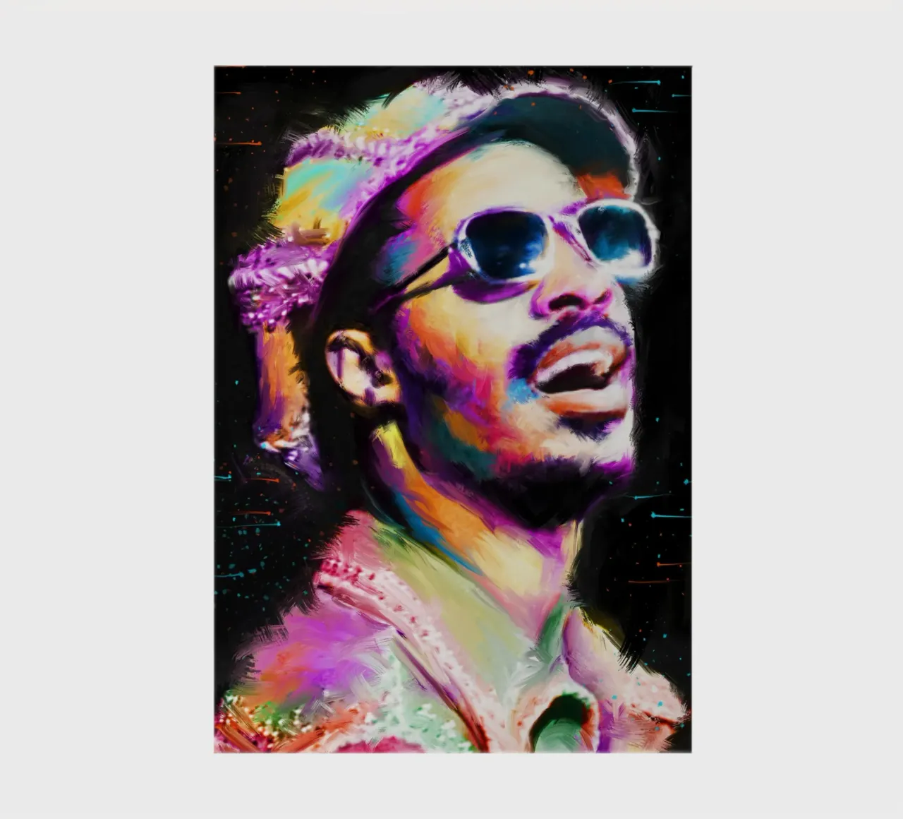 Stevie Wonder colorful pop art portrait carnet de notes de Hantamrata