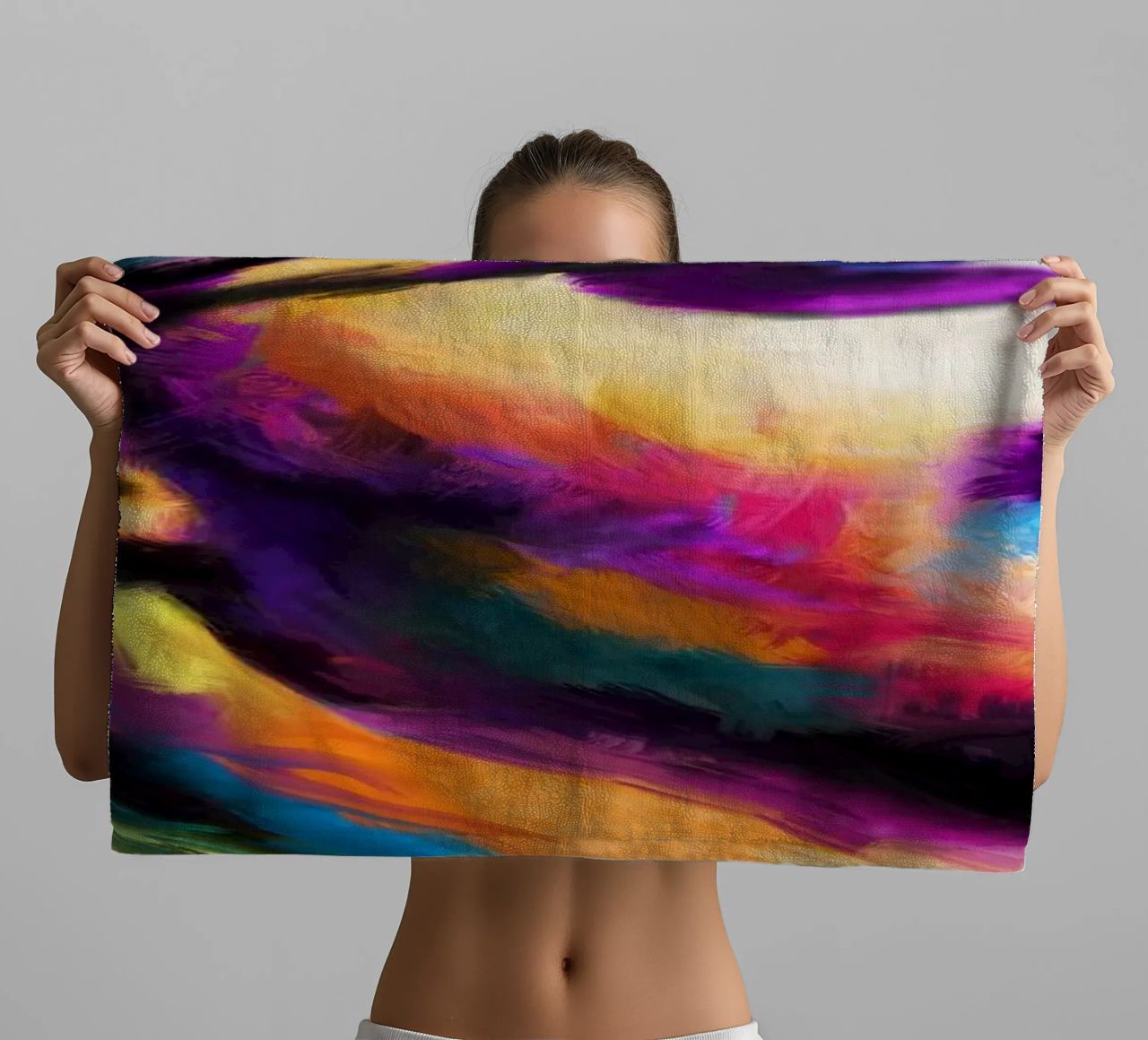 Stevie Wonder colorful pop art portrait towel by Hantamrata