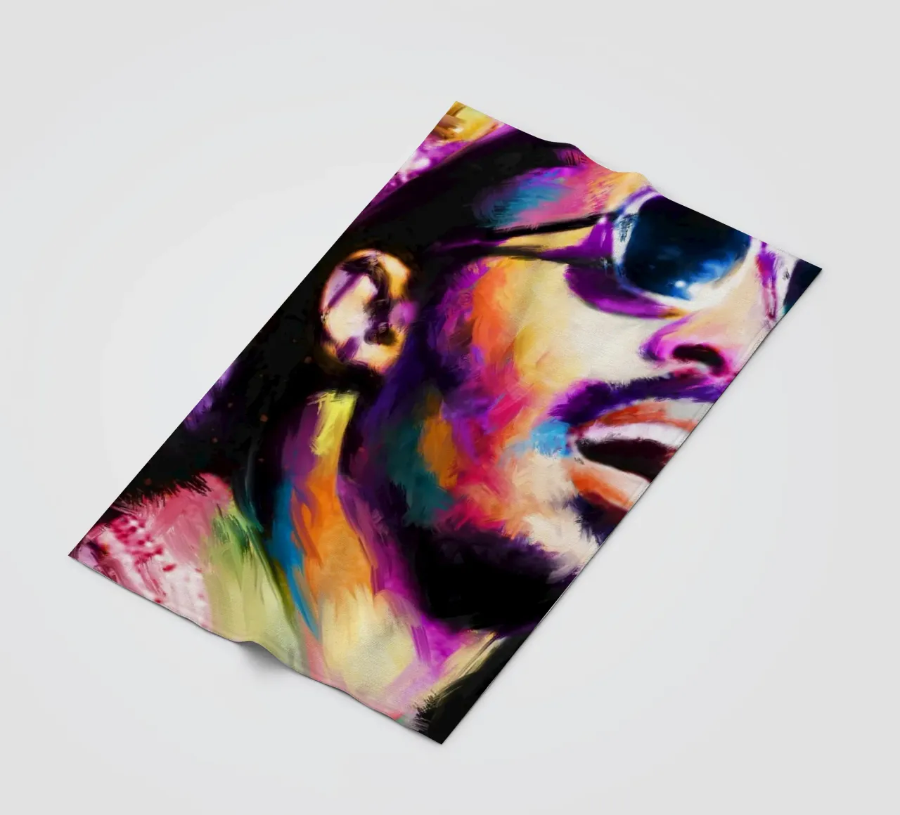 Stevie Wonder colorful pop art portrait coperta in pile da Hantamrata