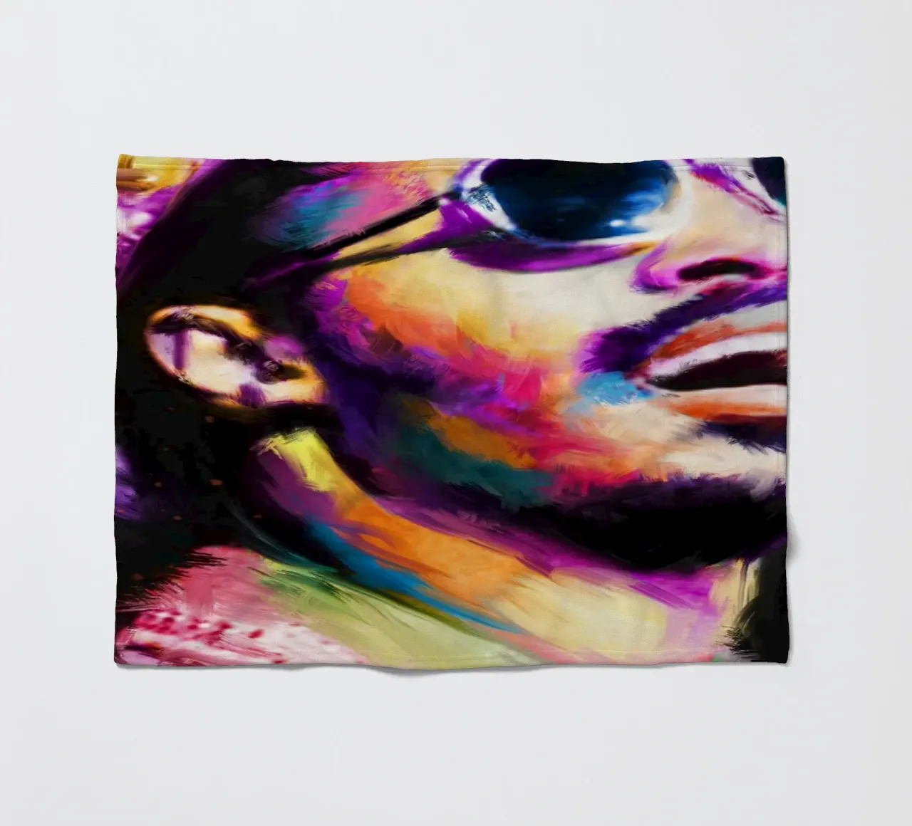 Stevie Wonder colorful pop art portrait coperta in pile da Hantamrata