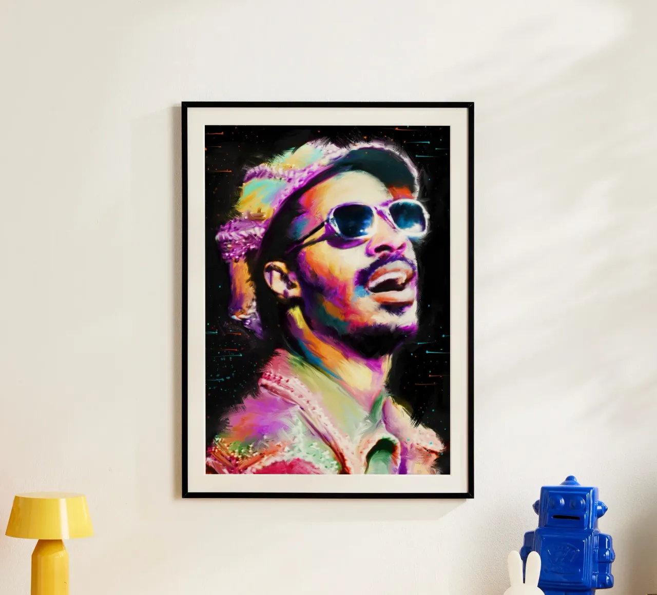 Stevie Wonder colorful pop art portrait carta hahnemühle da Hantamrata