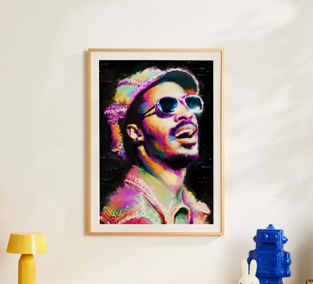 Stevie Wonder colorful pop art portrait carta hahnemühle da Hantamrata