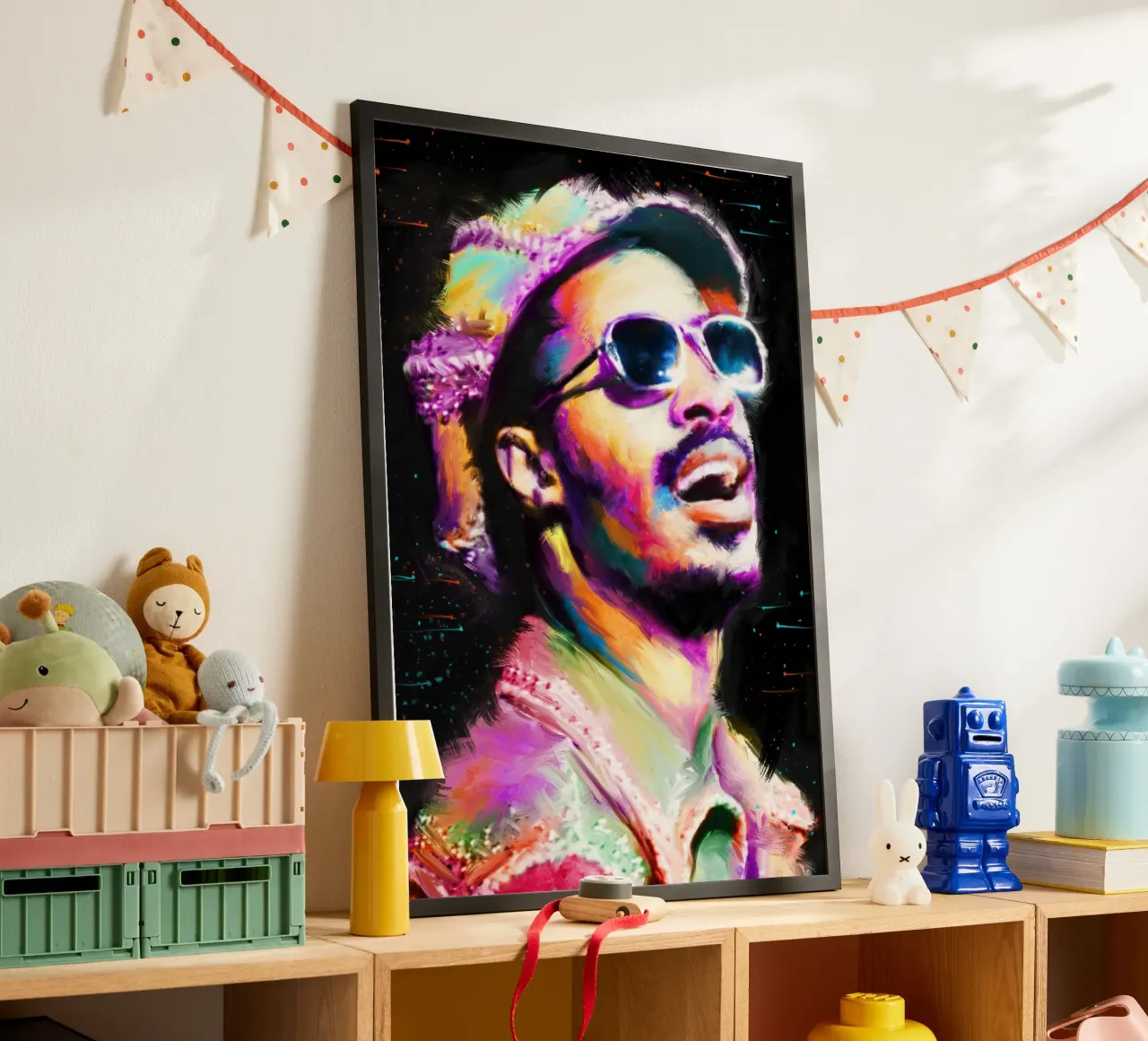 Stevie Wonder colorful pop art portrait carta hahnemühle da Hantamrata