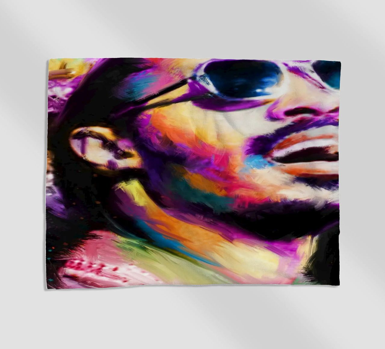 Stevie Wonder colorful pop art portrait telo mare da Hantamrata