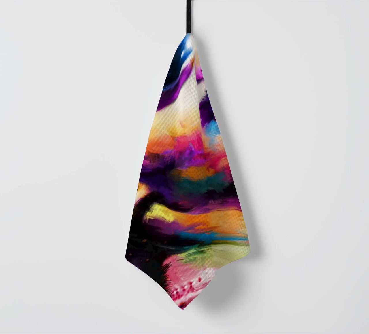 Stevie Wonder colorful pop art portrait tea towel by Hantamrata